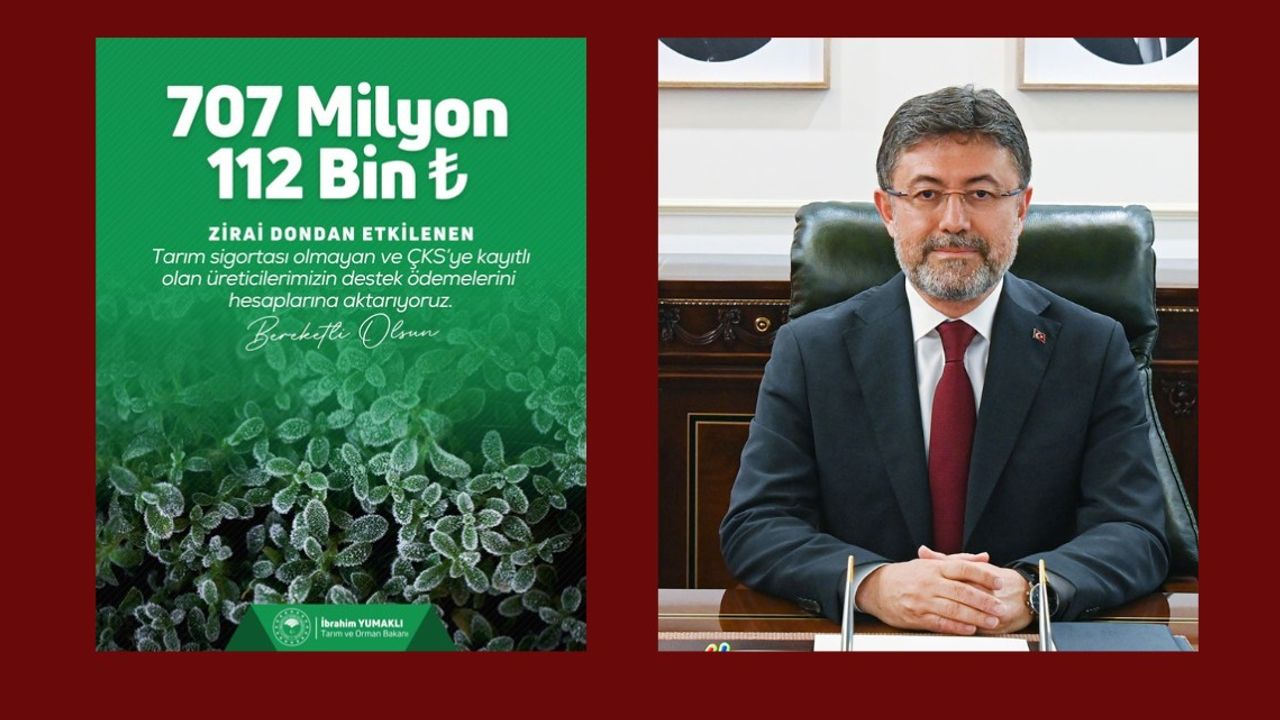 ÜRETİCİLERE 707 MİLYON LİRA DESTEK