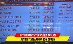 ALTIN HAFTAYA YÜKSELİŞLE BAŞLADI