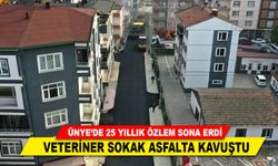 ÜNYE'DE 25 YILLIK ÖZLEM SONA ERDİ ; VETERİNER SOKAK ASFALTA KAVUŞTU