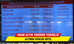GRAM ALTIN YENİDEN YÜKSELDİ
