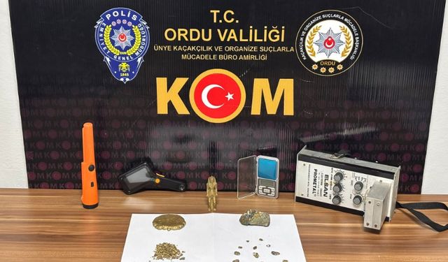 ORDU’DA TARİHİ ESER VE KAÇAK ALTIN OPERASYONU: BİR KİŞİ GÖZALTINA ALINDI