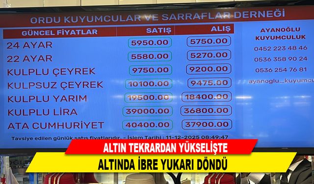 ALTINDA İBRE YUKARI DÖNDÜ