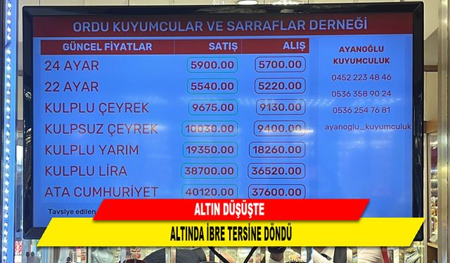 ALTIN DÜŞÜŞTE