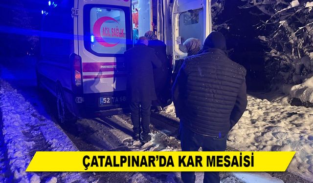 ÇATALPINAR'DA KAR MESAİSİ