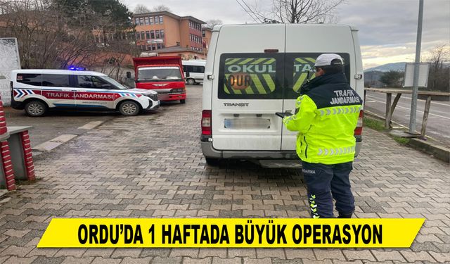 ORDU’DA 1 HAFTADA BÜYÜK OPERASYON