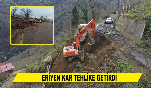 ERİYEN KAR TEHLİKE GETİRDİ