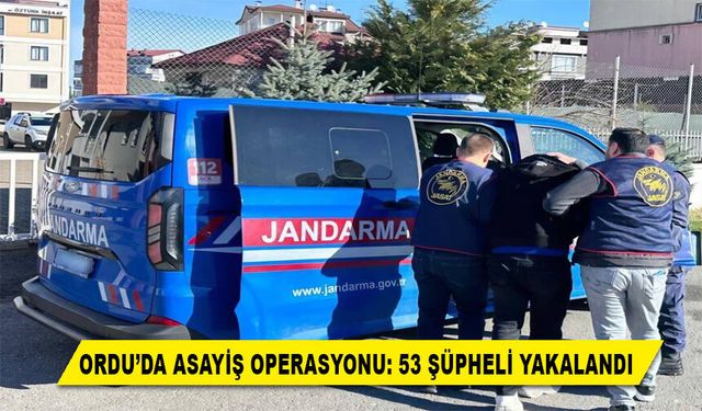 ORDU’DA ASAYİŞ OPERASYONU: 53 ŞÜPHELİ YAKALANDI