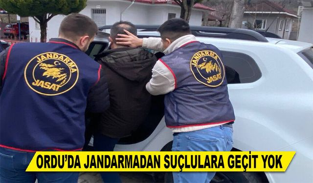 ORDU’DA JANDARMADAN SUÇLULARA GEÇİT YOK
