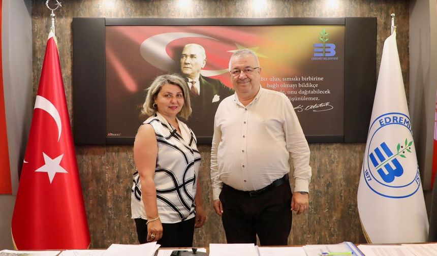 ÇAMAŞ BELEDİYE BAŞKANI LEYLA ÇITIR’DAN EDREMİT BELEDİYESİ’NE ZİYARET
