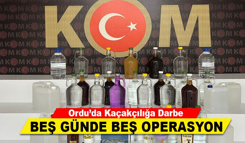 ORDU'DA BEŞ GÜNDE BEŞ OPERASYON