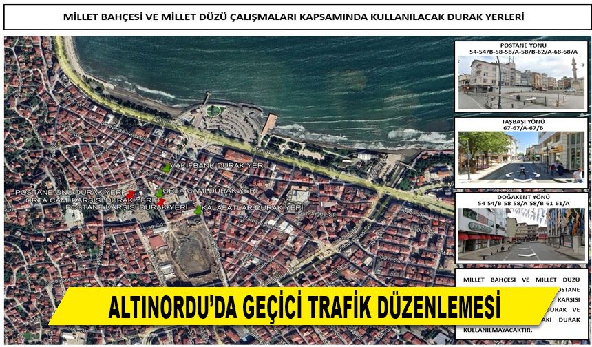 ALTINORDU’DA GEÇİCİ TRAFİK DÜZENLEMESİ