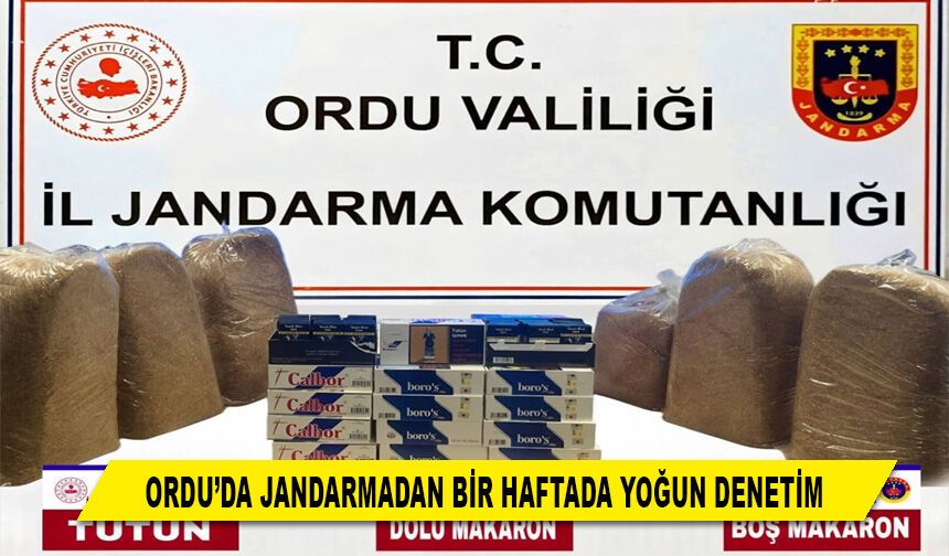 ORDU’DA JANDARMADAN BİR HAFTADA YOĞUN DENETİM