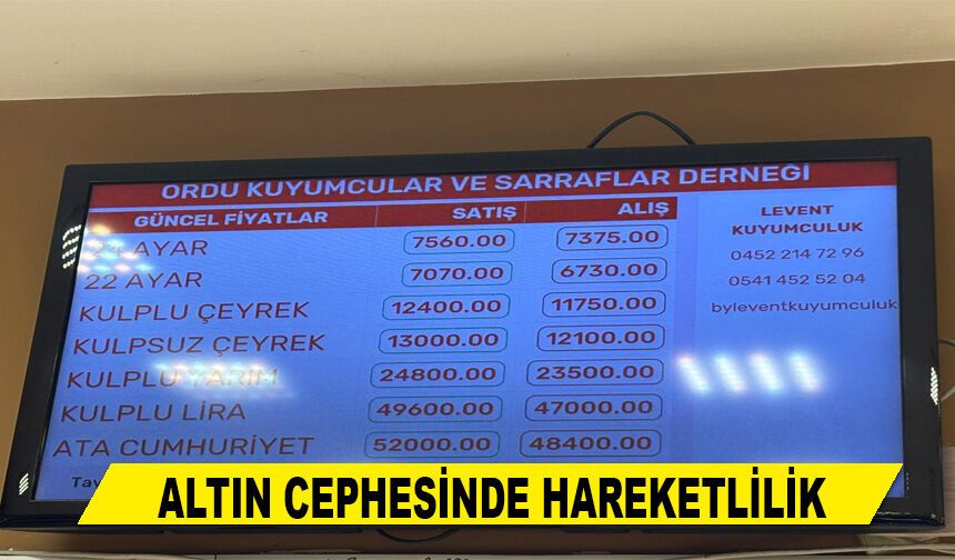 ALTIN CEPHESİNDE HAREKETLİLİK