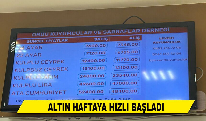 ALTIN HAFTAYA HIZLI BAŞLADI