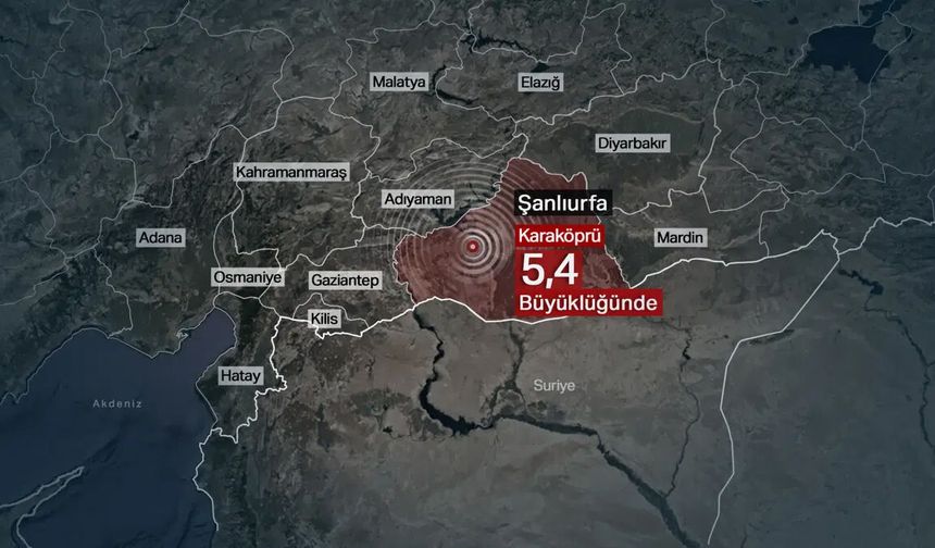 Şanlıurfa Karaköprü’de 5,4 Büyüklüğünde Deprem