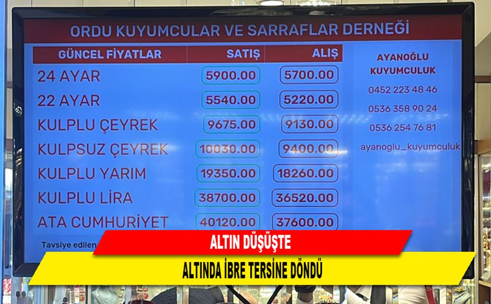 ALTIN DÜŞÜŞTE
