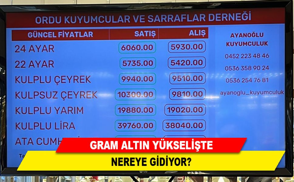 GRAM ALTIN YÜKSELİŞTE