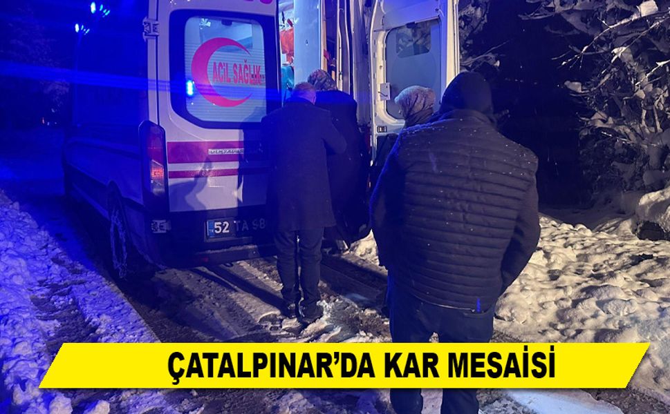 ÇATALPINAR'DA KAR MESAİSİ