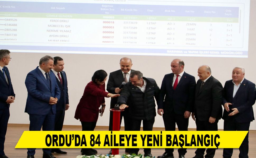 ORDU’DA 84 AİLEYE YENİ BAŞLANGIÇ