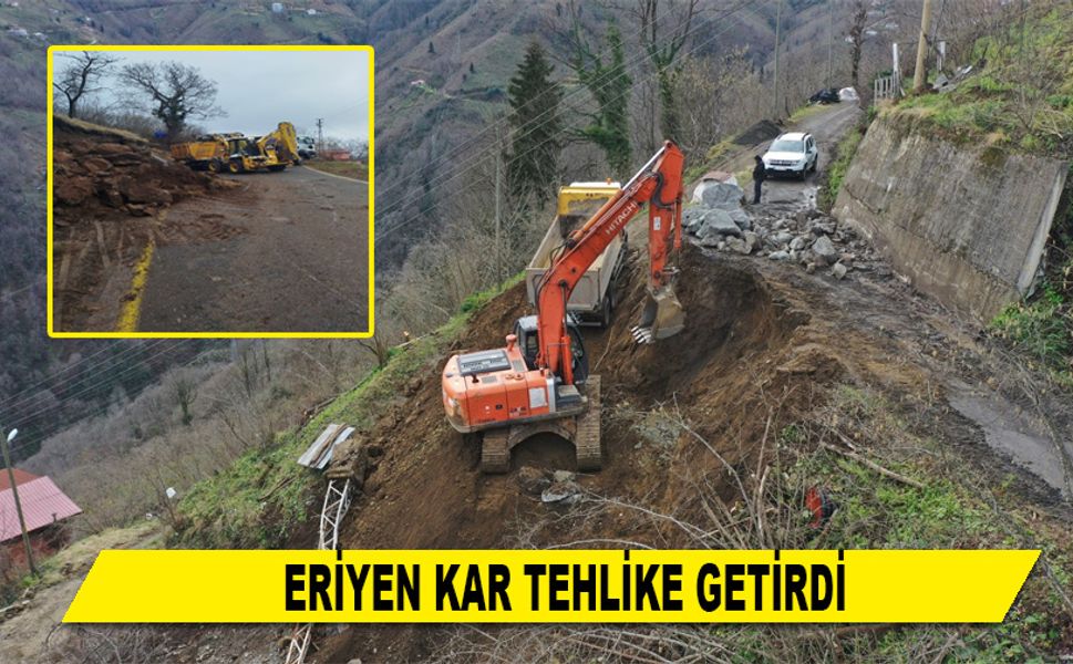 ERİYEN KAR TEHLİKE GETİRDİ