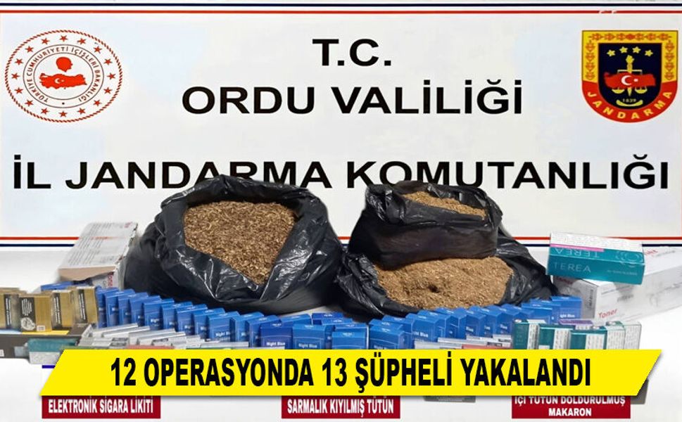12 OPERASYONDA 13 ŞÜPHELİ YAKALANDI